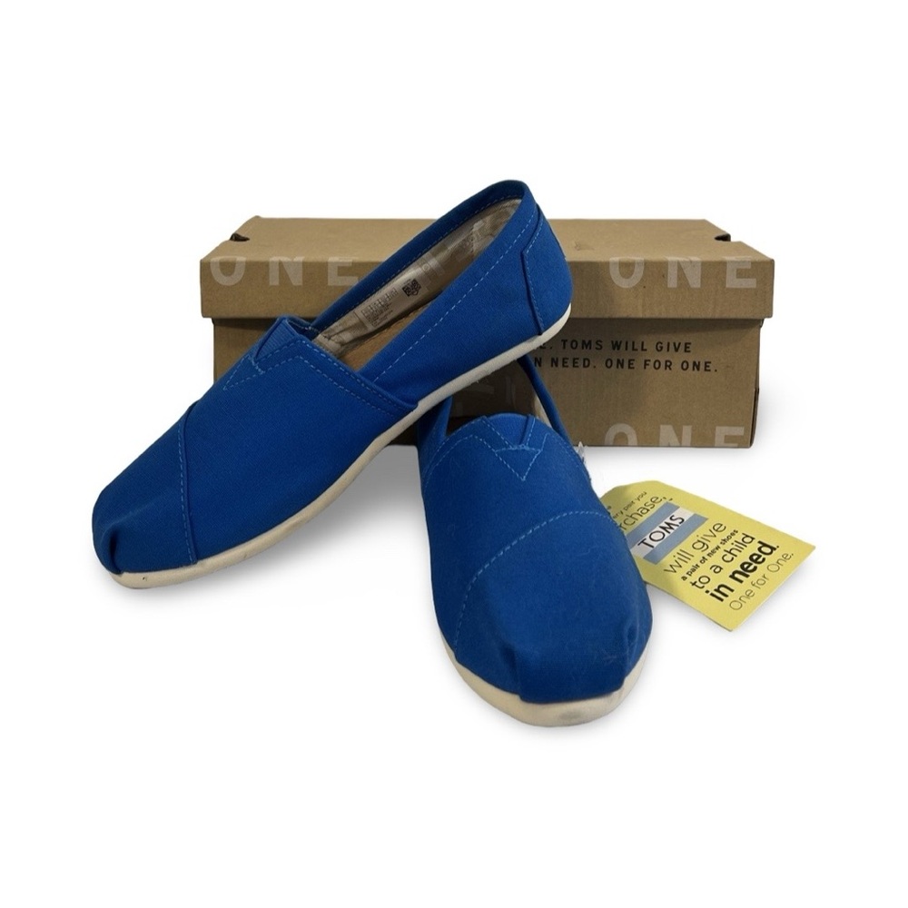 TOMS Canvas Cobalt Slip-Ons Women’s Sz 7.5